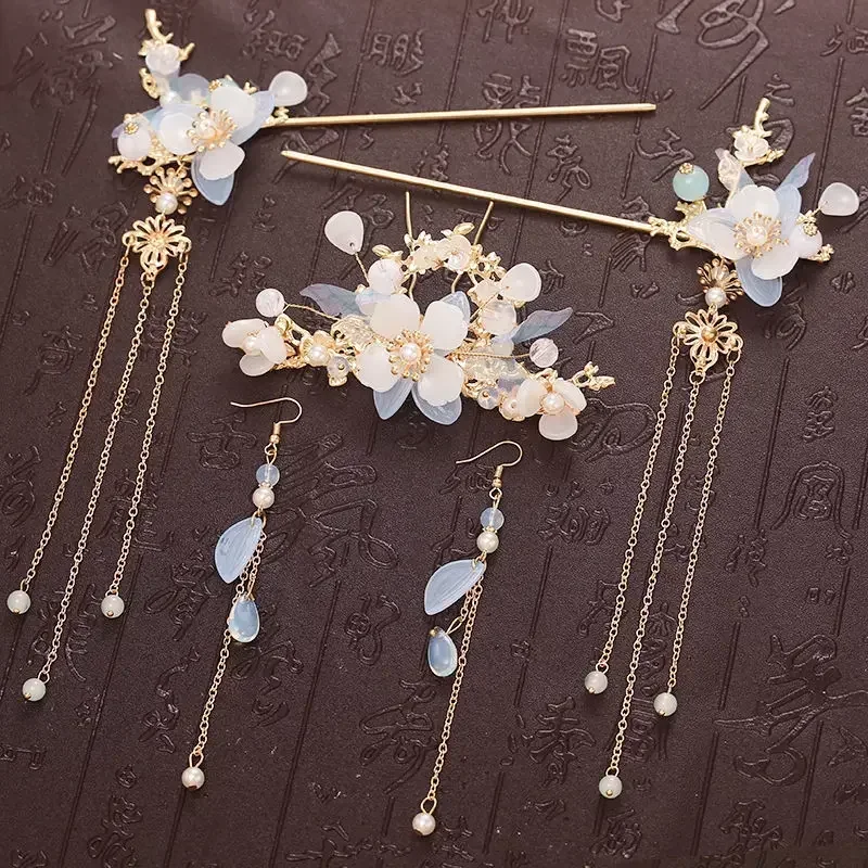 여성용 한푸 원피스 전통 중국 천 의상, 고대 민속 무용 무대 의상, 동양의 요정 공주 코스프레