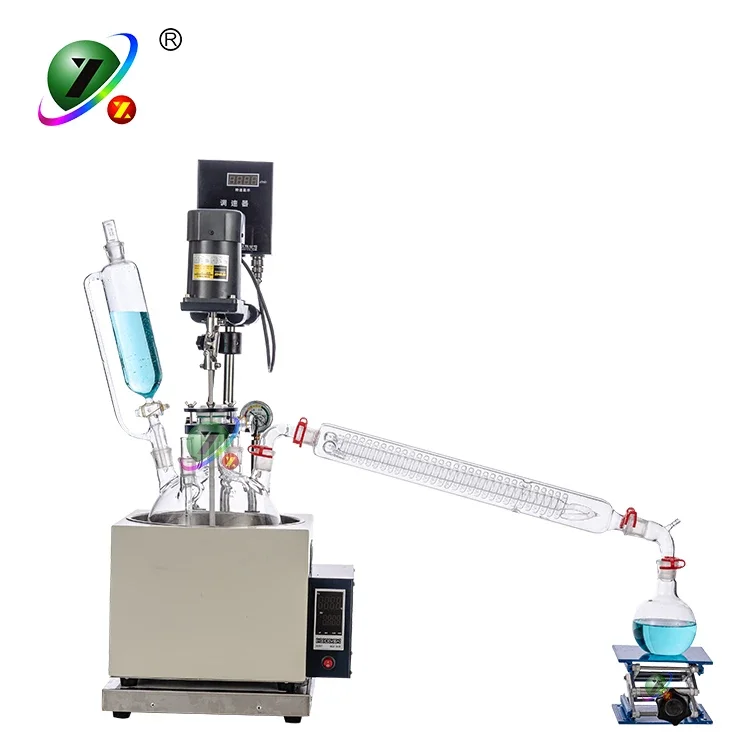 Laboratory distillation reaction kettle 5L single layer glass reactor