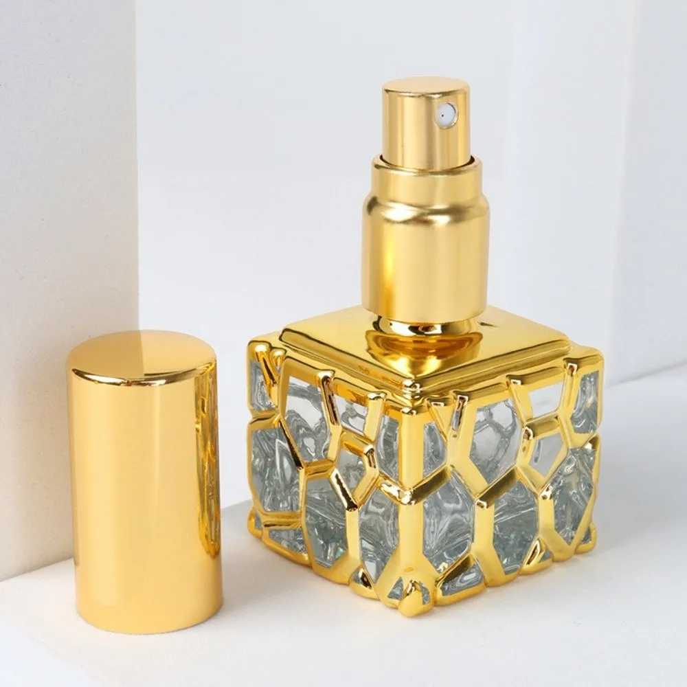 زجاجة رذاذ عطر محمولة على الموضة 10 مللي موزع عطر زجاجي مطلي فوهة ألومنيوم قابلة لإعادة الملء زجاجة فارغة للسفر