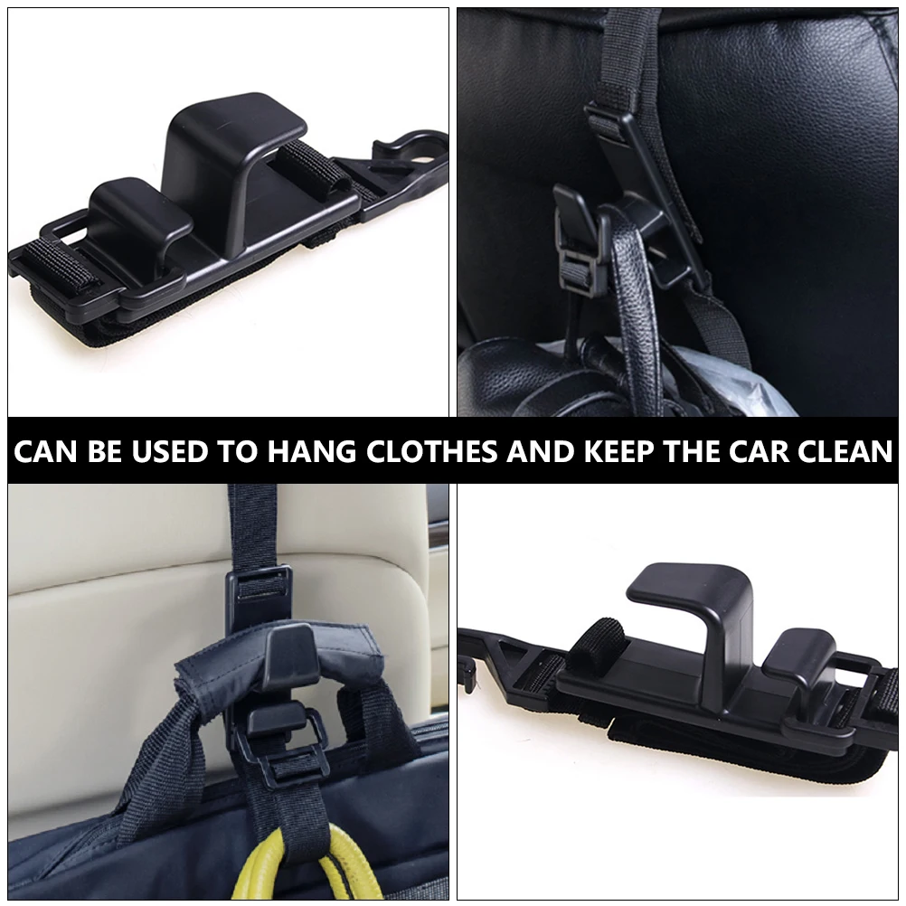 

4pcs Seat Headrest Hooks Universal Vehicle Back Seat Hanger Adjustable Multi-Functional Car Storage Hook For Clothes Umbrellas