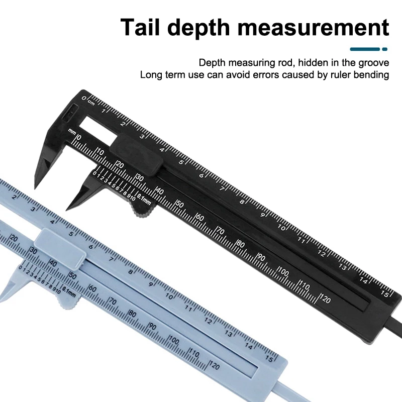 0-150mm penggaris Vernier Caliper plastik skala ganda Mini alat ukur kaliper penggaris ukur perlengkapan sekolah