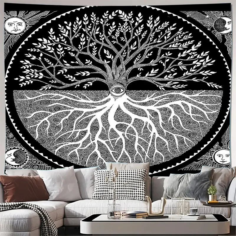 unframed Celestial Tapestry Wall Hanging Galaxy Space Decor Boho Room Aesthetic Moon Stars Pattern Cosmic Home Decor Witchy Vibe