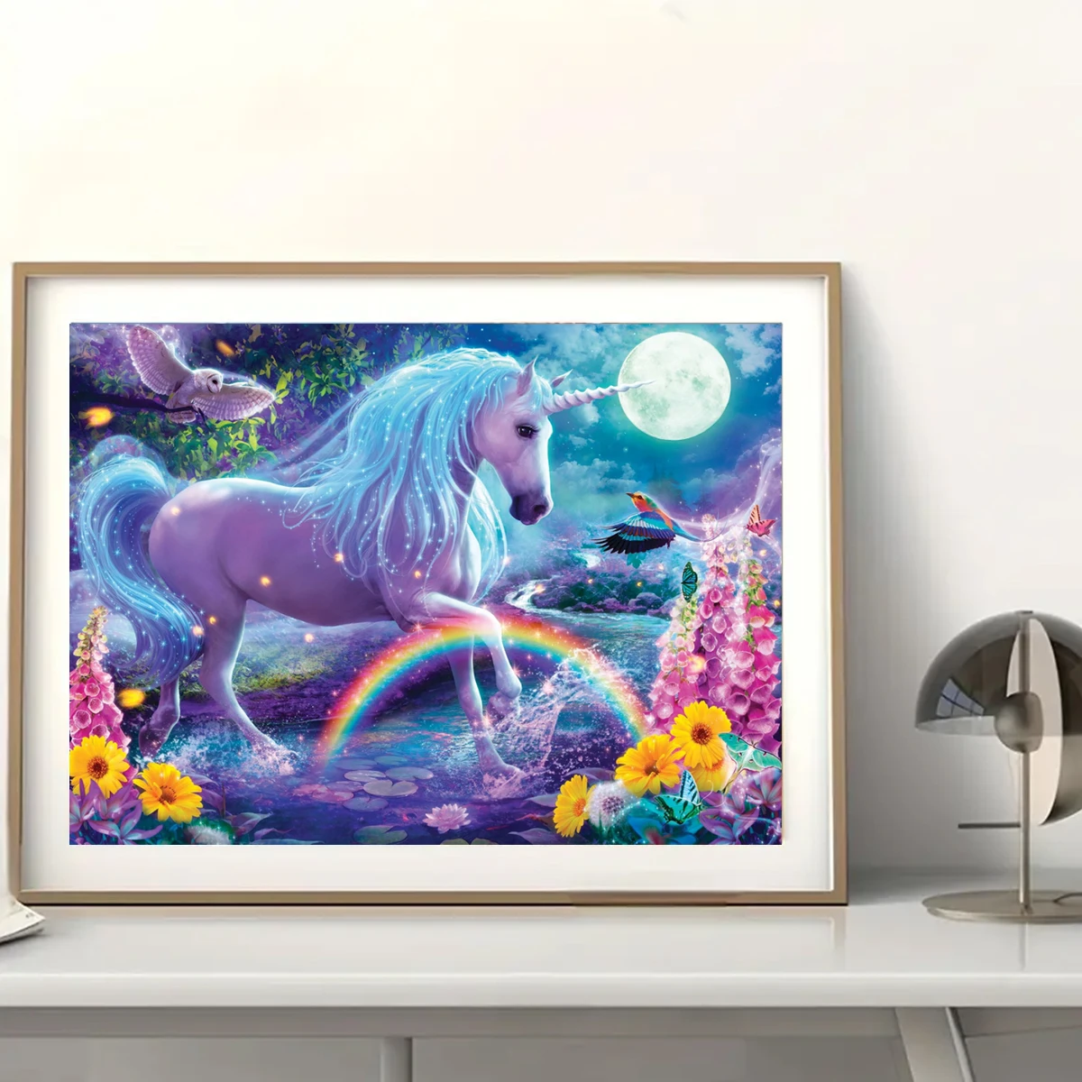 DIY Diamond Painting Round Diamond Unicorn  Pattern Full Diamond Mosaic Home Decoration Painting  Cross Stitch Kit