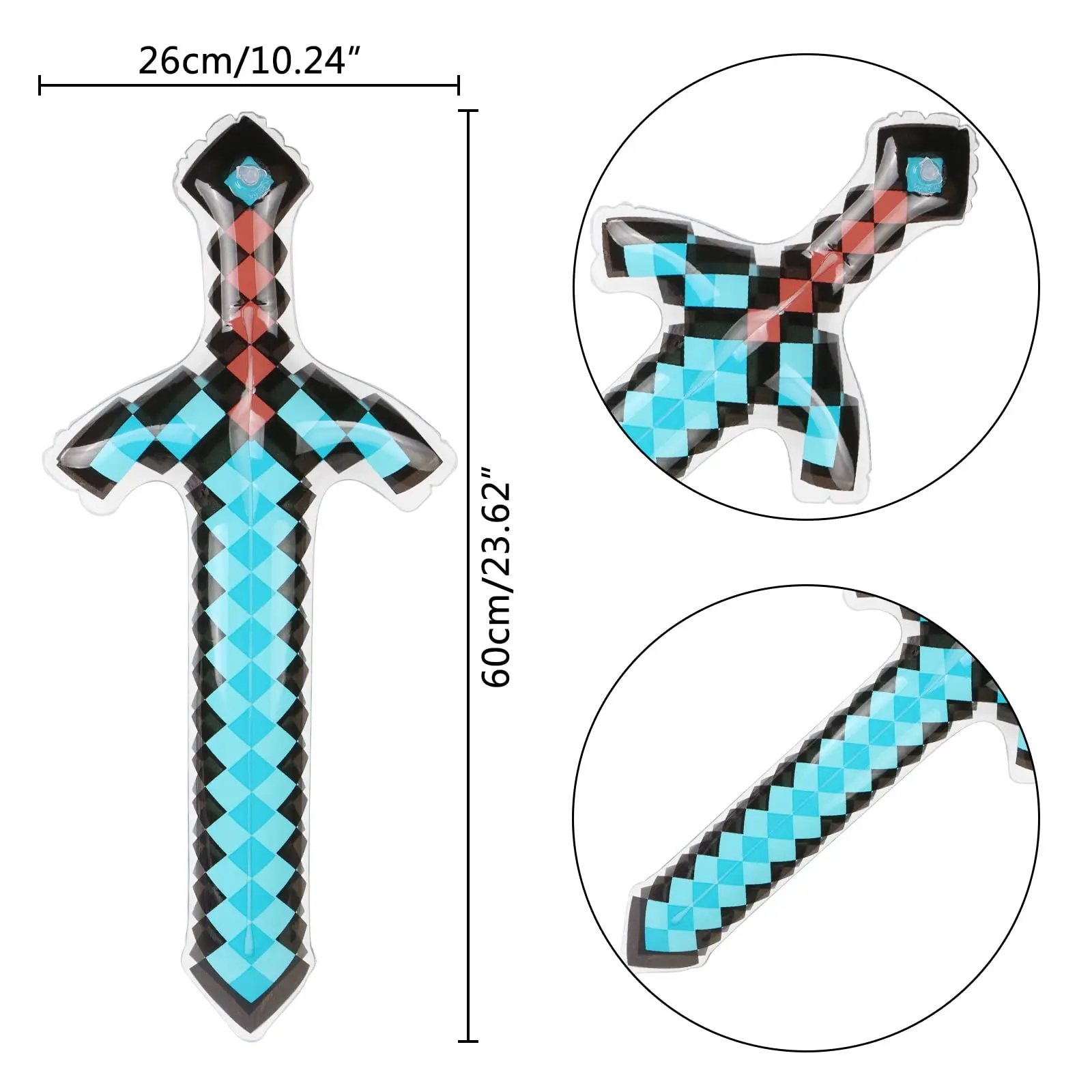 Spade da pirata gonfiabili da 4 pezzi per feste a tema, compleanni, feste in piscina, cosplay, accessori per costumi di Halloween