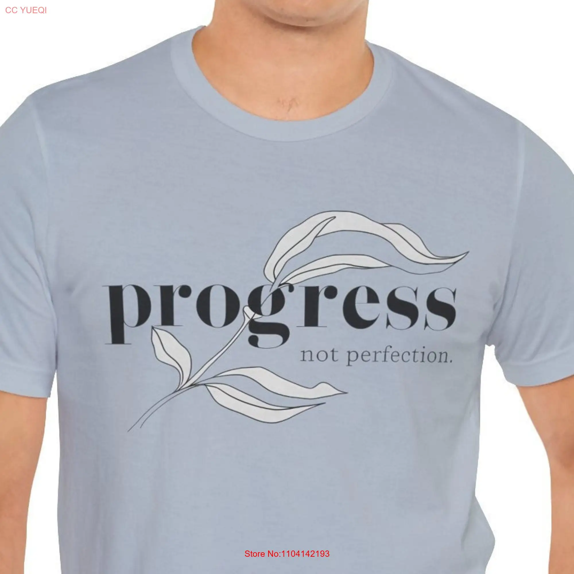 Progress Not Perfection T Shirt Motivational Quote Inspirational Positive Affirmation Top Simple Design Idea