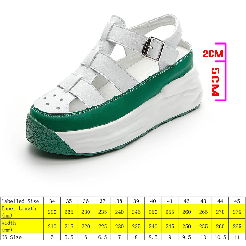 Fujin 7cm Genuine Leather Women Summer Shoes Wedge Sneakers Platform High Heel Hollow Air Mesh Women Fashion Sneakers