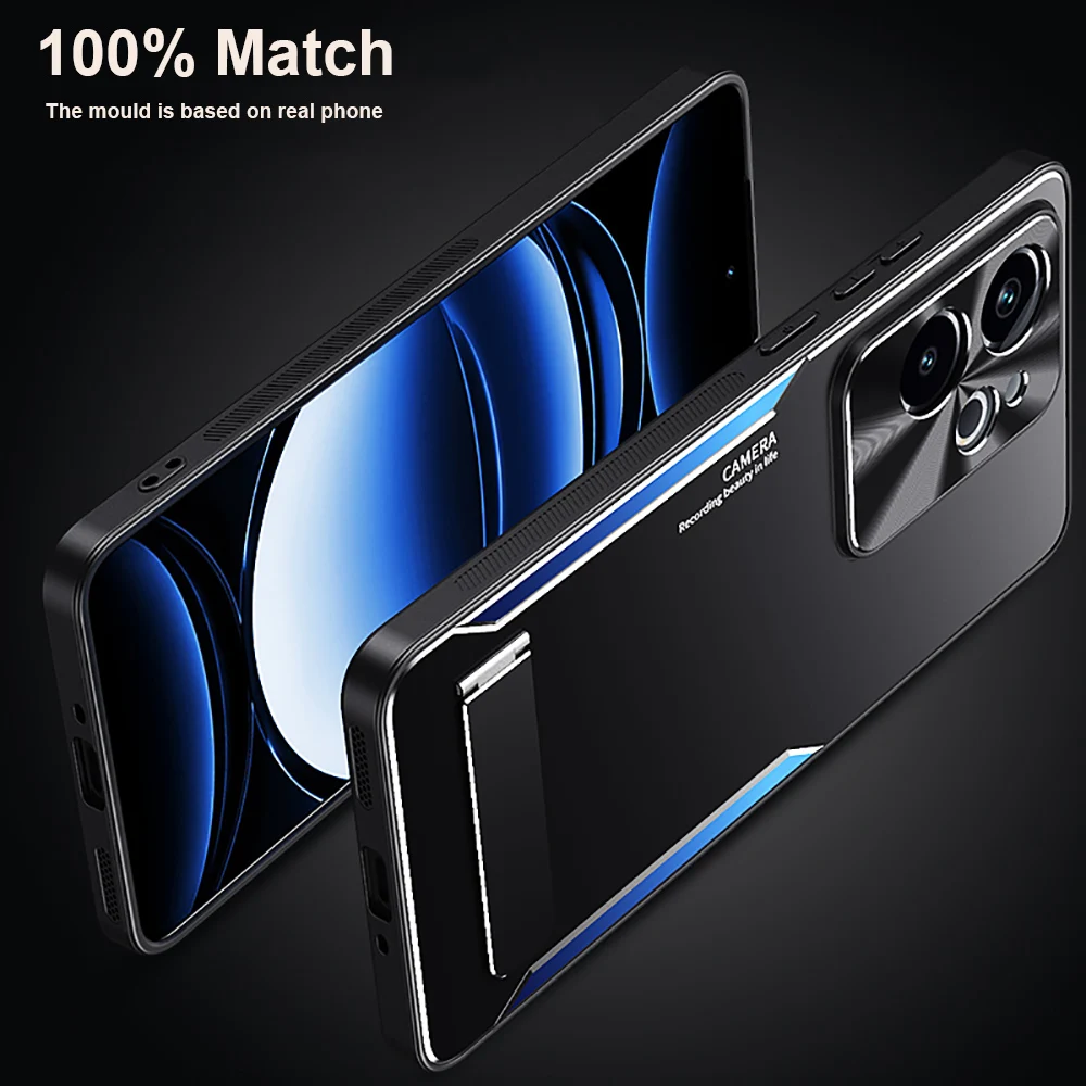 Luxury Metal Kickstand Holder Sports Car Cooling For Realme GT Neo 6 Se GT6 NEO6 Soft Bumper Camera Protector CD Pattern Funda