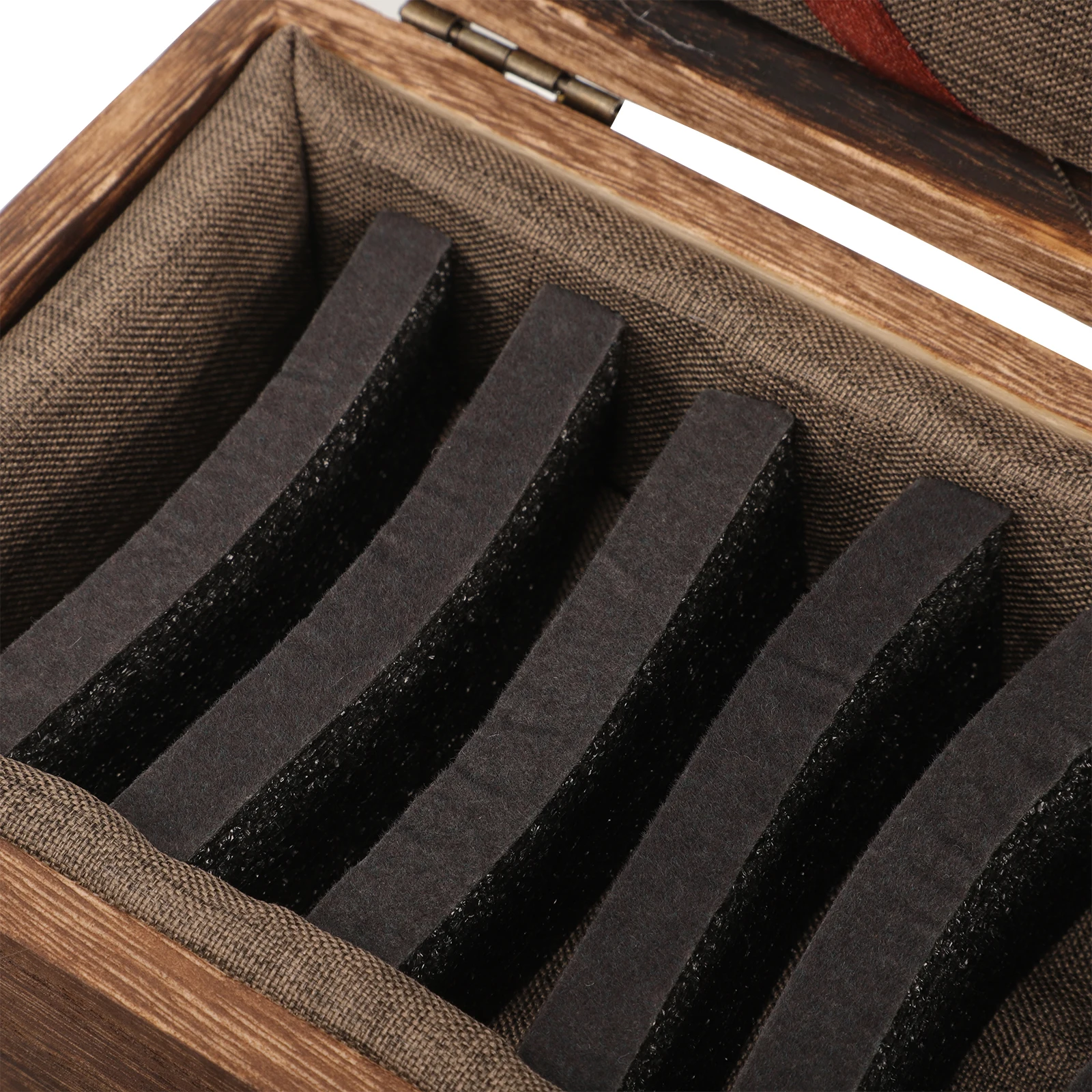 

Carbonized Paulownia Wood Seal Box Sponge Liner Stamp Storage Boxes Wooden Chest and Die Compartment Case Shelf