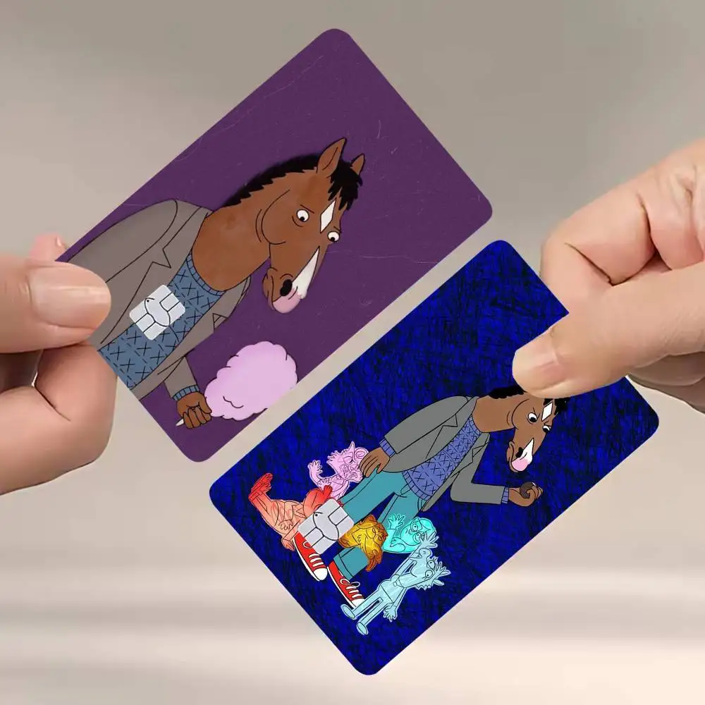 B-BoJack Horsemans 4pcs 1Set Card Stickers Small Waterproof Chip 4PCS Card Sticker Anti-Scratch
