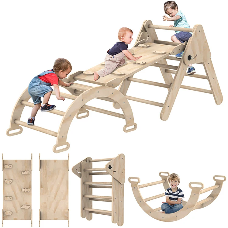 Climbing Frame Toddler Set Of 3 Piklers Triangle Set Montessori Toys Wooden Kids Triangular Climbing Toys Indoor