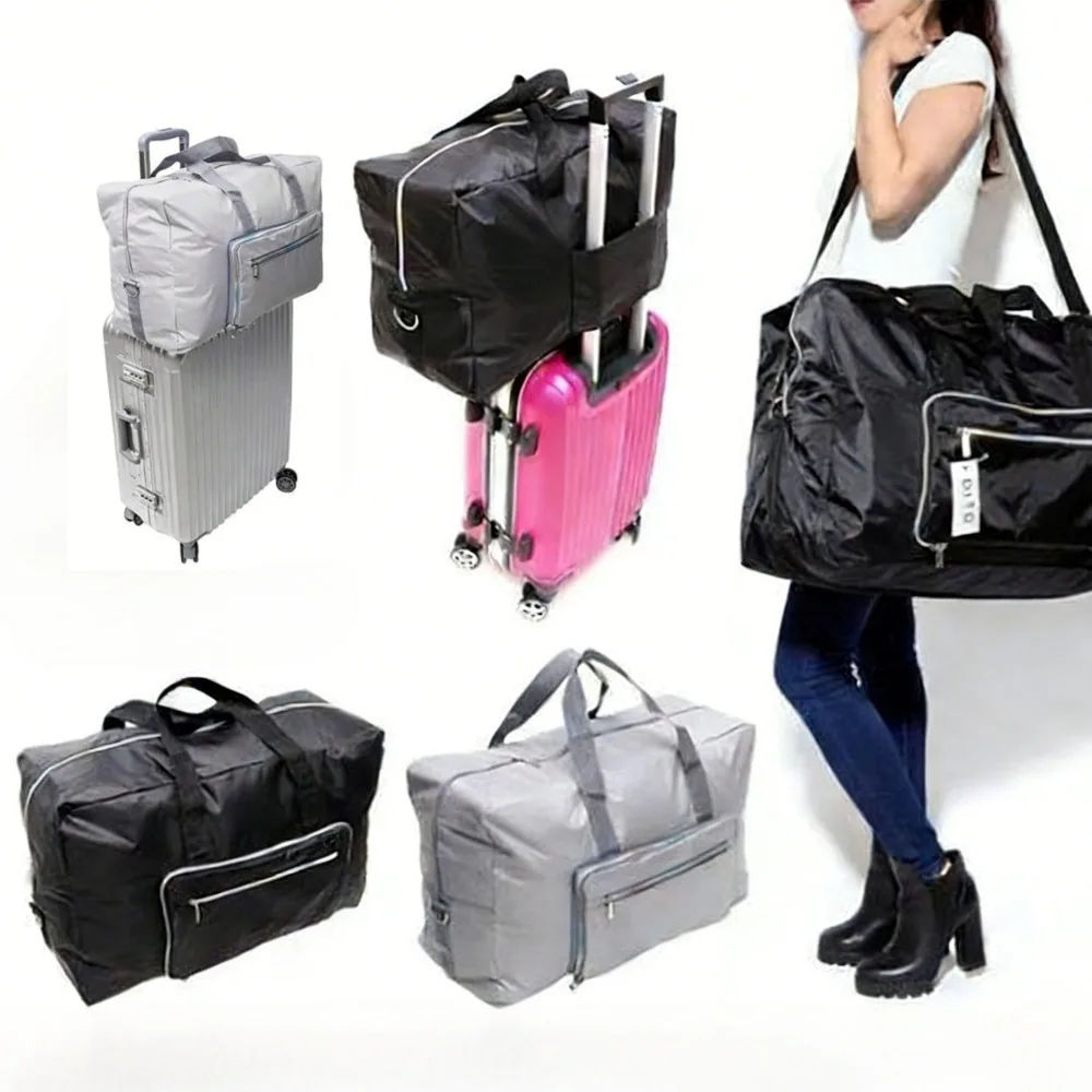 

Foldable Tote Bag for Travel Expandable Lightweight Carry On Luggage Packable Duffle Bag for Traveling Weekender Overnight Bag