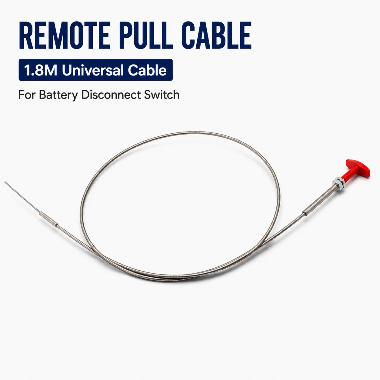 1.8M Universal Remote Pull Cable for Battery Disconnect Switch - Heavy Duty Flexible Steel Car Accessories