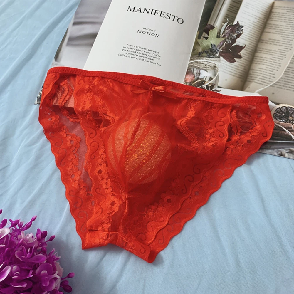 

Fashion New Comfortable Underwear Men 1pc G-String Lace Lingerie Low Rise Panties See-through Sheer Soft Thongs