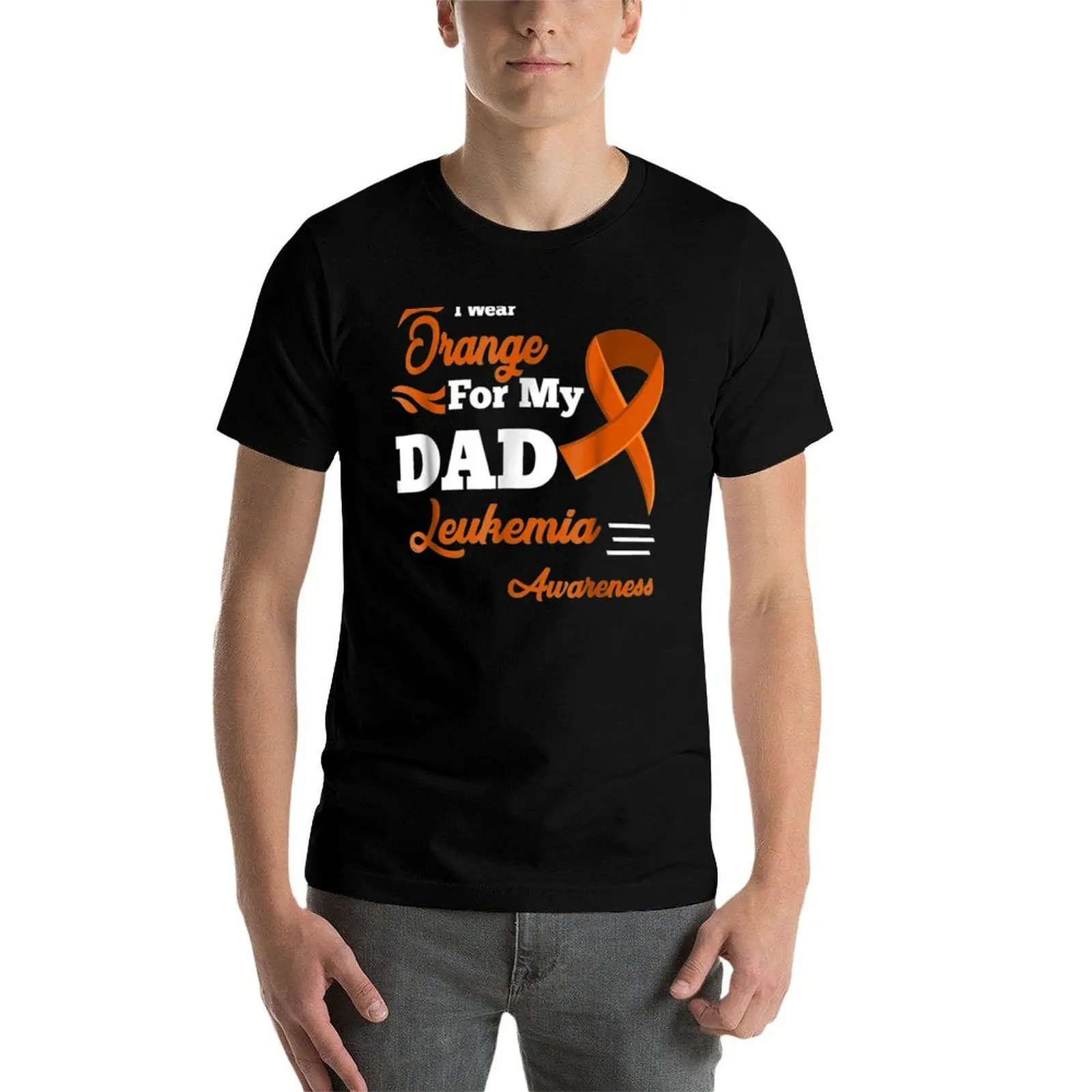 تي شيرت I Wear Orange For My Dad - تي شيرت للتوعية بالكميا تي شيرت جرافيك للرجال تي شيرت قطني للرجال 100% تي شيرت