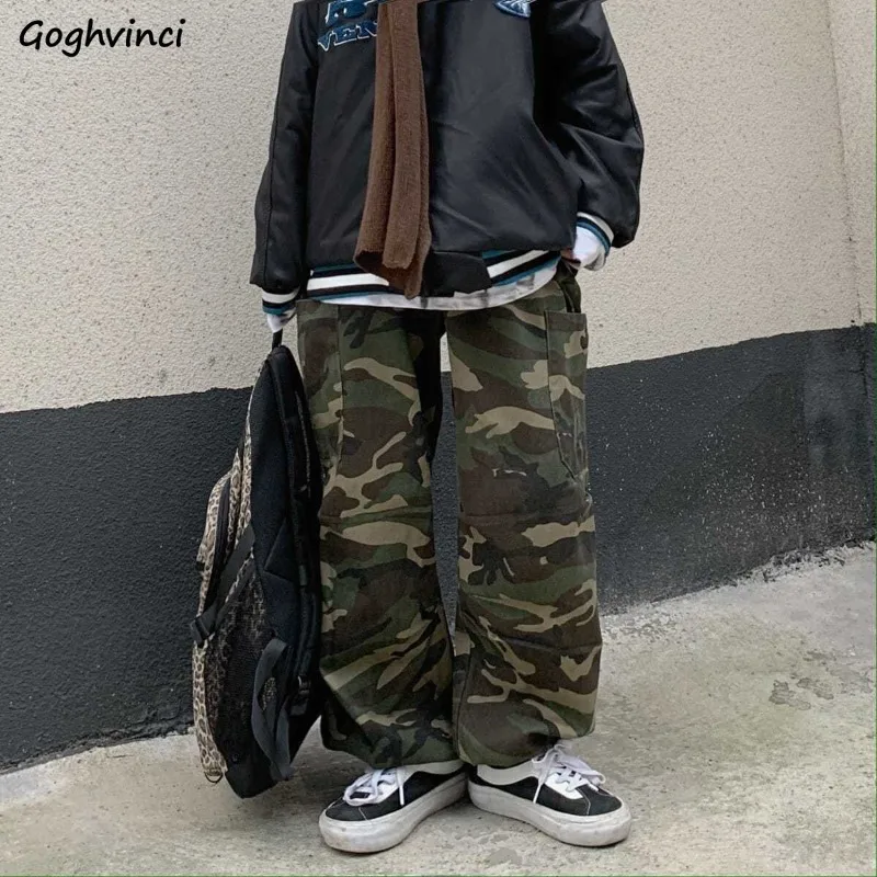 

Camouflage Pants Women Loose Plus Size 4XL Street Wear Autumn New Korean-style Cargo Pants Female High Waist School Girl Leisure