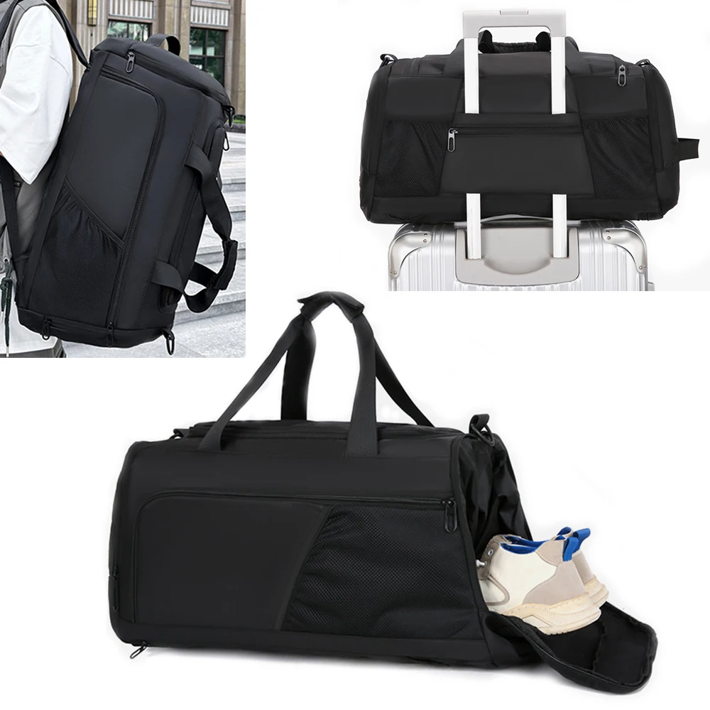 Sports Gym Handbag Men Fitness Training Backpack With Shoes Pouch Dry Wet Swimming Yoga Bag Large Capacity Business Travel Pack