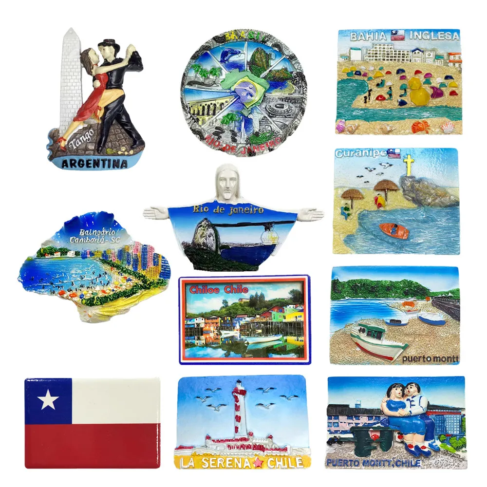 South America Argentina Tango Chile Brazil 3D Fridge Magnets Tourism Souvenir Refrigerator Sticker Handicraft Gift Decoration