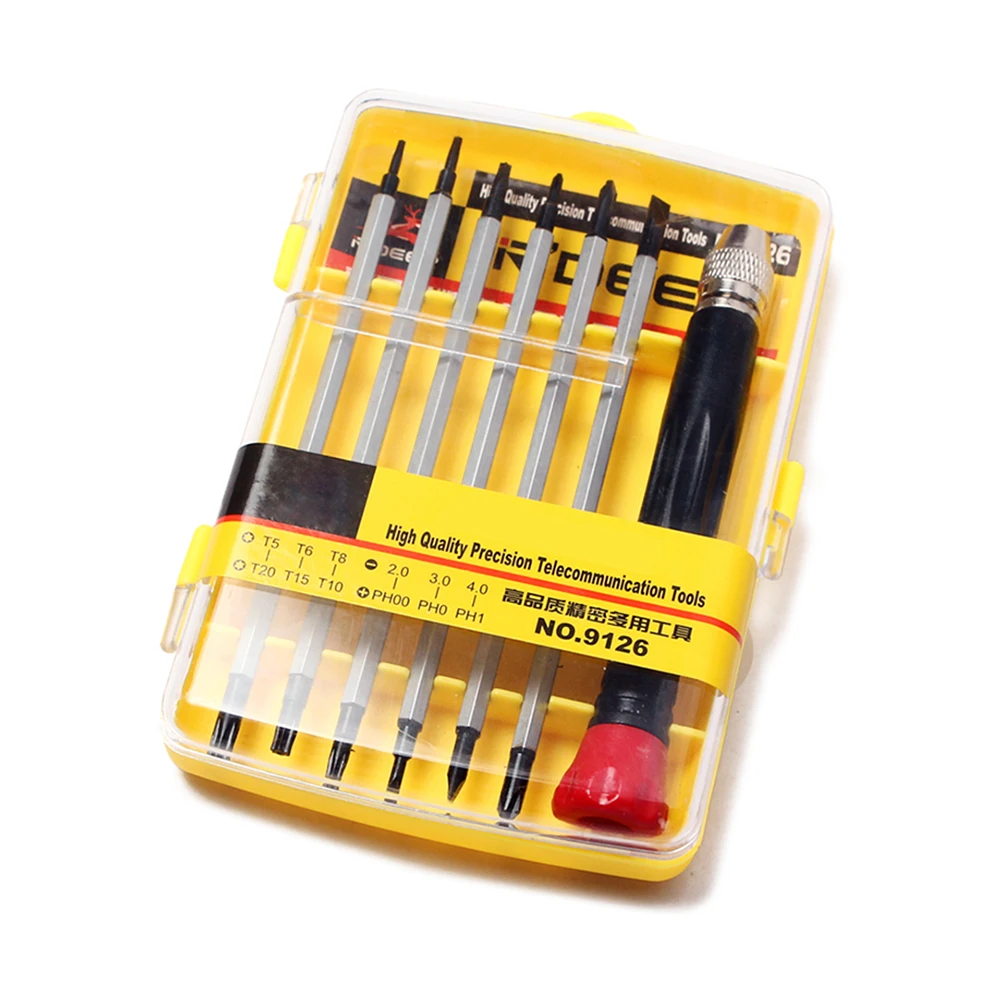 

Precision Screwdriver Set Multifunction Repair Tools for Laptop Clock Plastic Handle Compact Case Professional Grade Hand