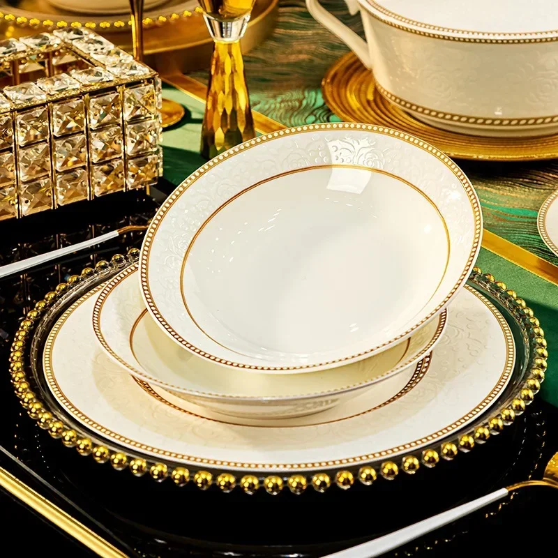 dinnerware set - ceramic dinnerware set for home use - bowls, chopsticks, plates combination