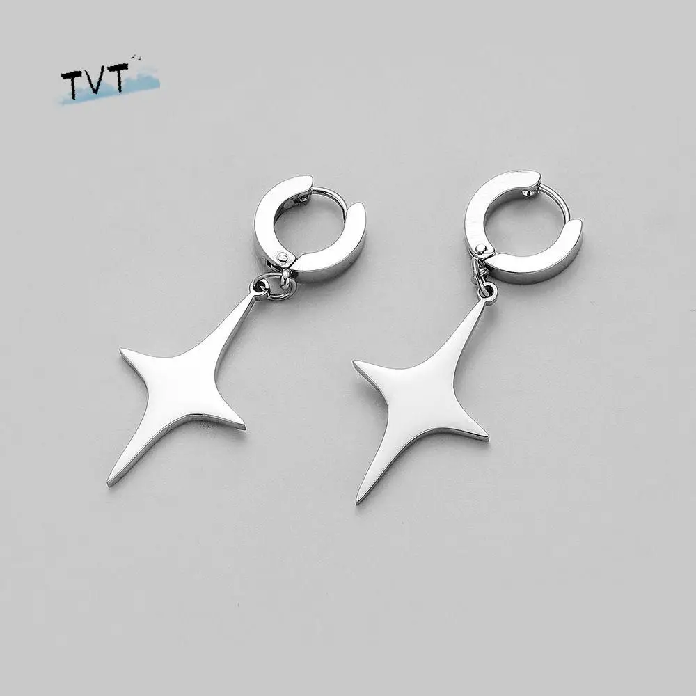 

Gift Creative Women Silver Plate Party Ear Buckle Men Accessories Stars Cross Earrings Men Hoop Earrings Korean Earrings
