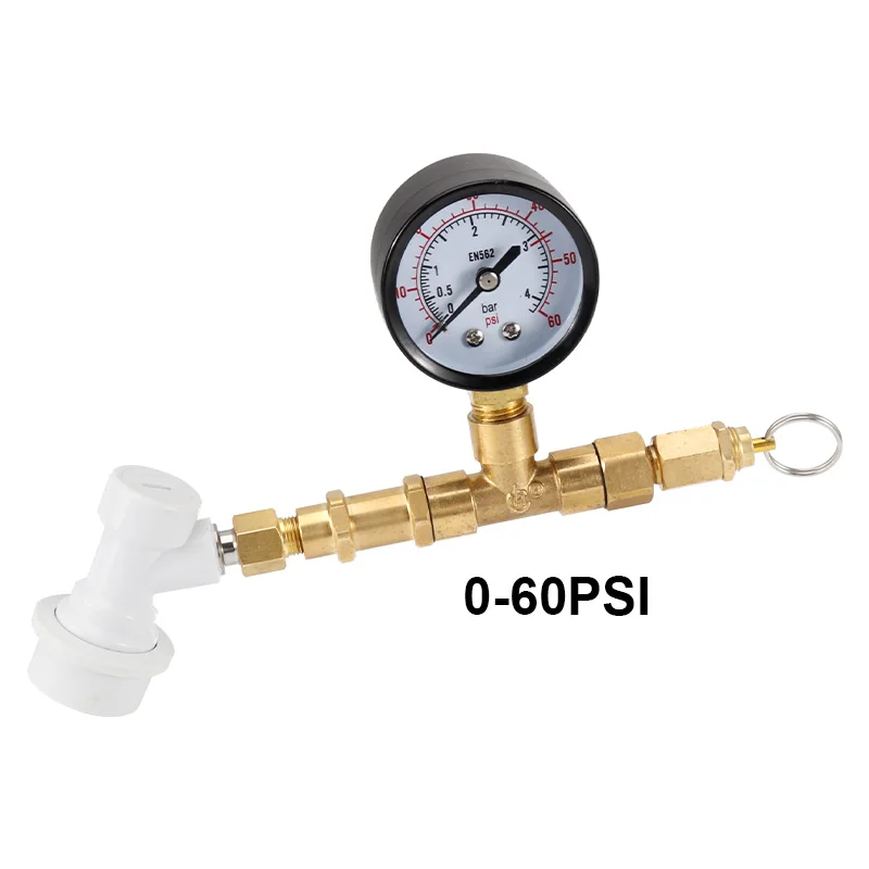 Brew Pressure Fermentation Valve Gauge, 0-60Psi Co2 Charger with Gas Ball Lock Disconnect,Control Fermentation Pressurized Rate