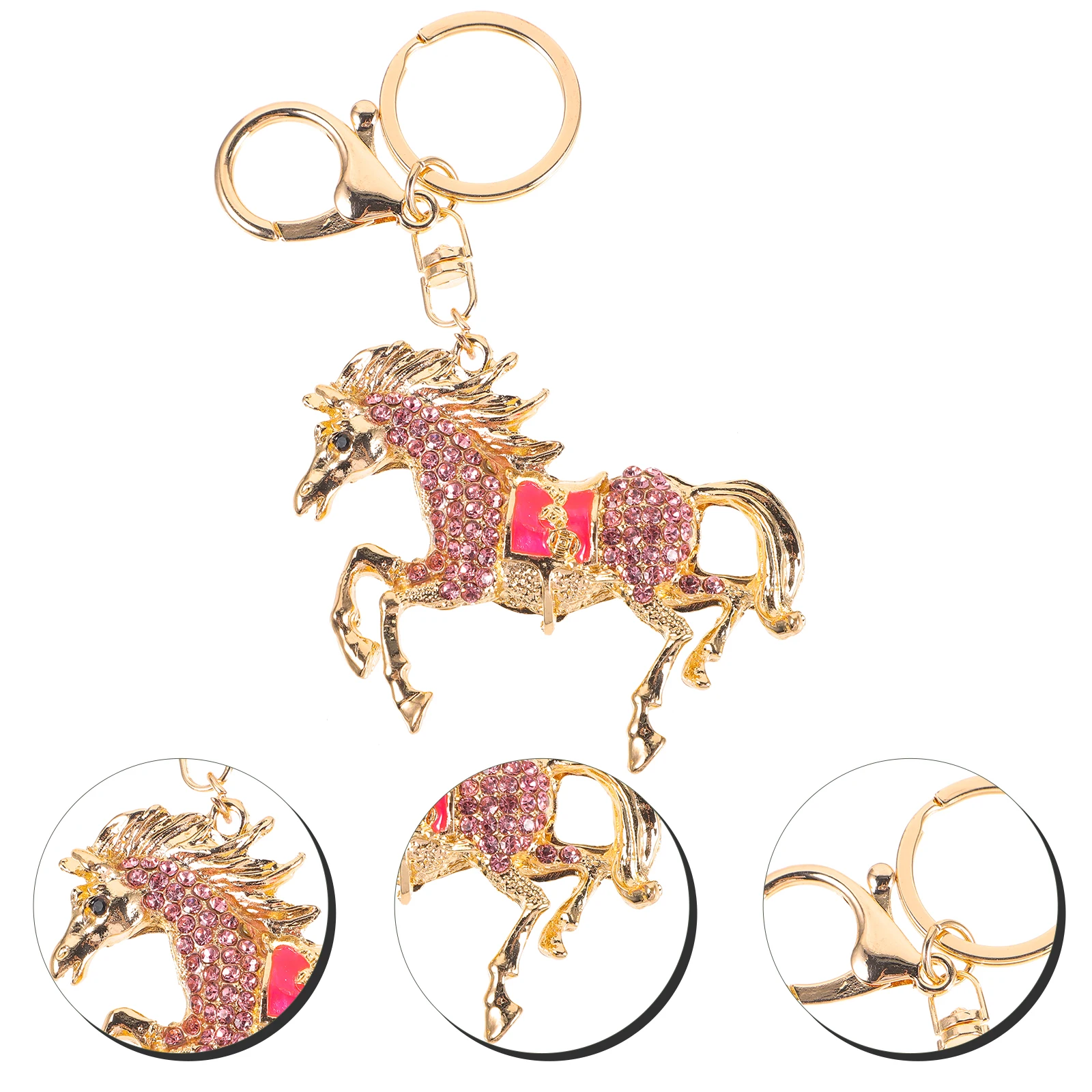 

1pcs Stylish Compact Horse Keychain Cute Animal Pendant Charm Decorative Bag Charm For Women Keychains Backpack Purse Gift