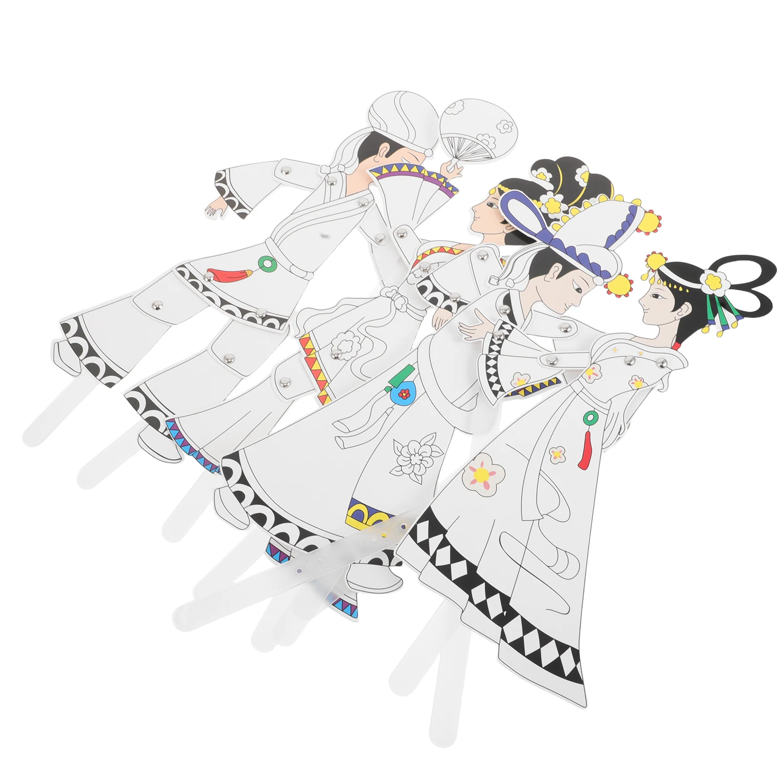 

4Pcs Shadow Puppet Kit: Chinese Traditional DIY Character Craft for Kids Handmade Art Bonding Activity Decor