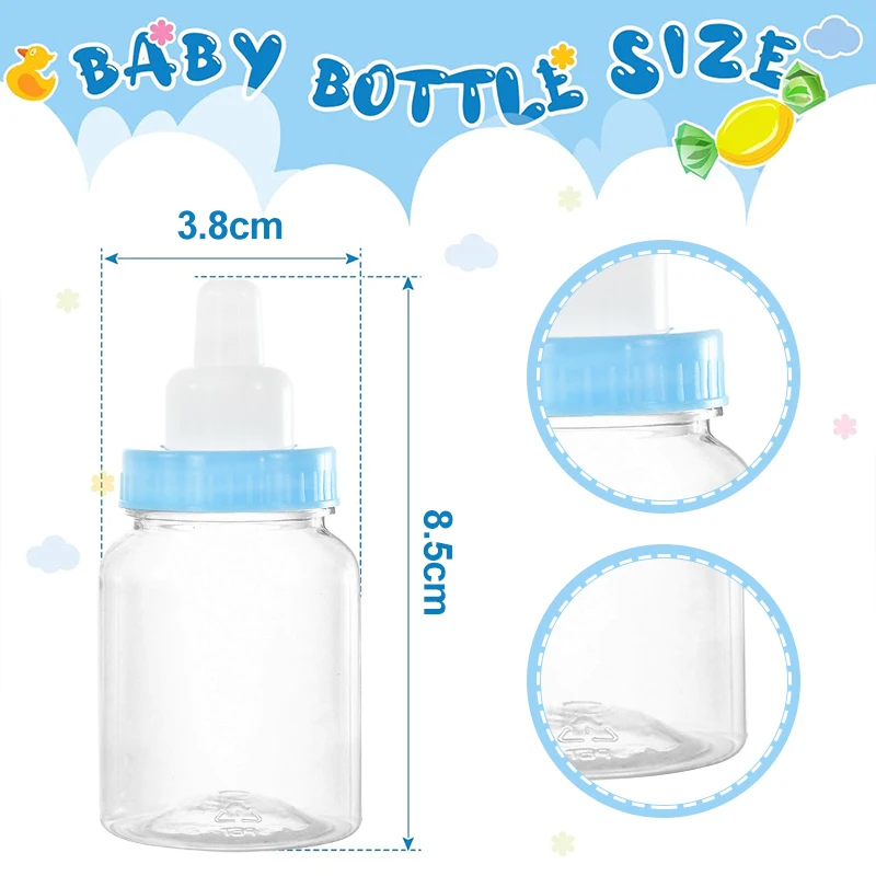 12Pcs Baby Pacifier Bottle Candy Box Baby Shower Gift for Guests Baptism Boy Girl Gender Reveal Decoration Birthday Party Favors