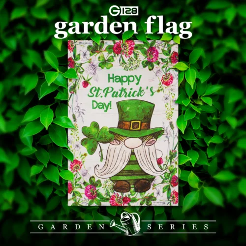 G128 Garden Flag Happy St. Patrick's Day Leprechaun Gnome 12