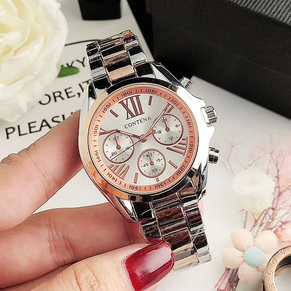 

Luxury Brand Rose Gold Quartz Women's Watch Femal Fashion Clock Stainless Steel Strap Watch Business Dress Watch for Women