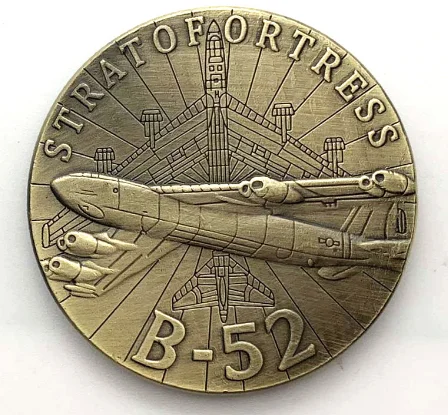 

Aircraft Blue Plated Coin Collection Fighter Coin Commemorative Medal Lucky Medal Relief Bronze Plate,