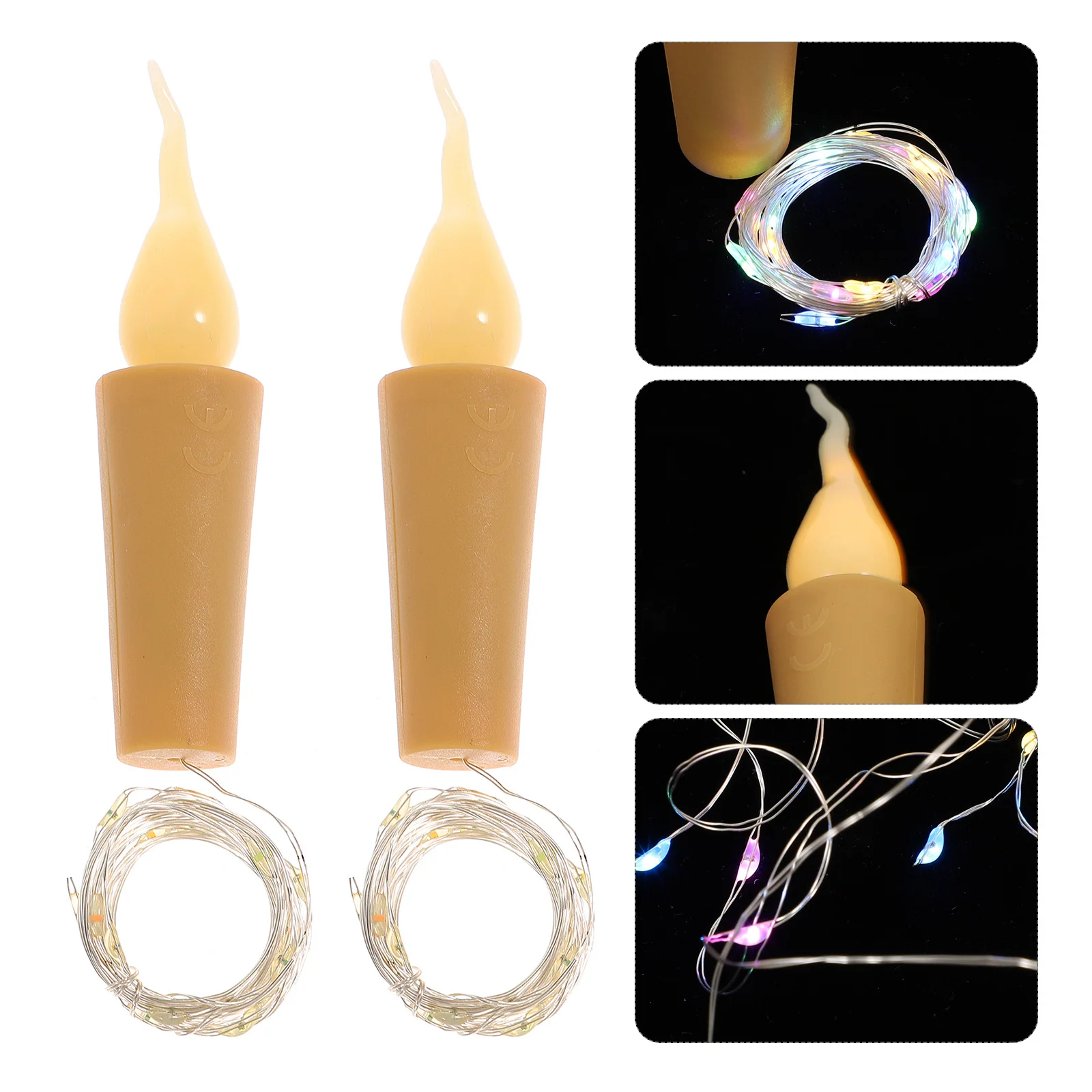 2 قطعة 1 متر مثبت زجاجي Led سلسلة أضواء الدافئة الأبيض حبل أضواء لحفل زفاف حديقة فناء الديكور المرحلة #2