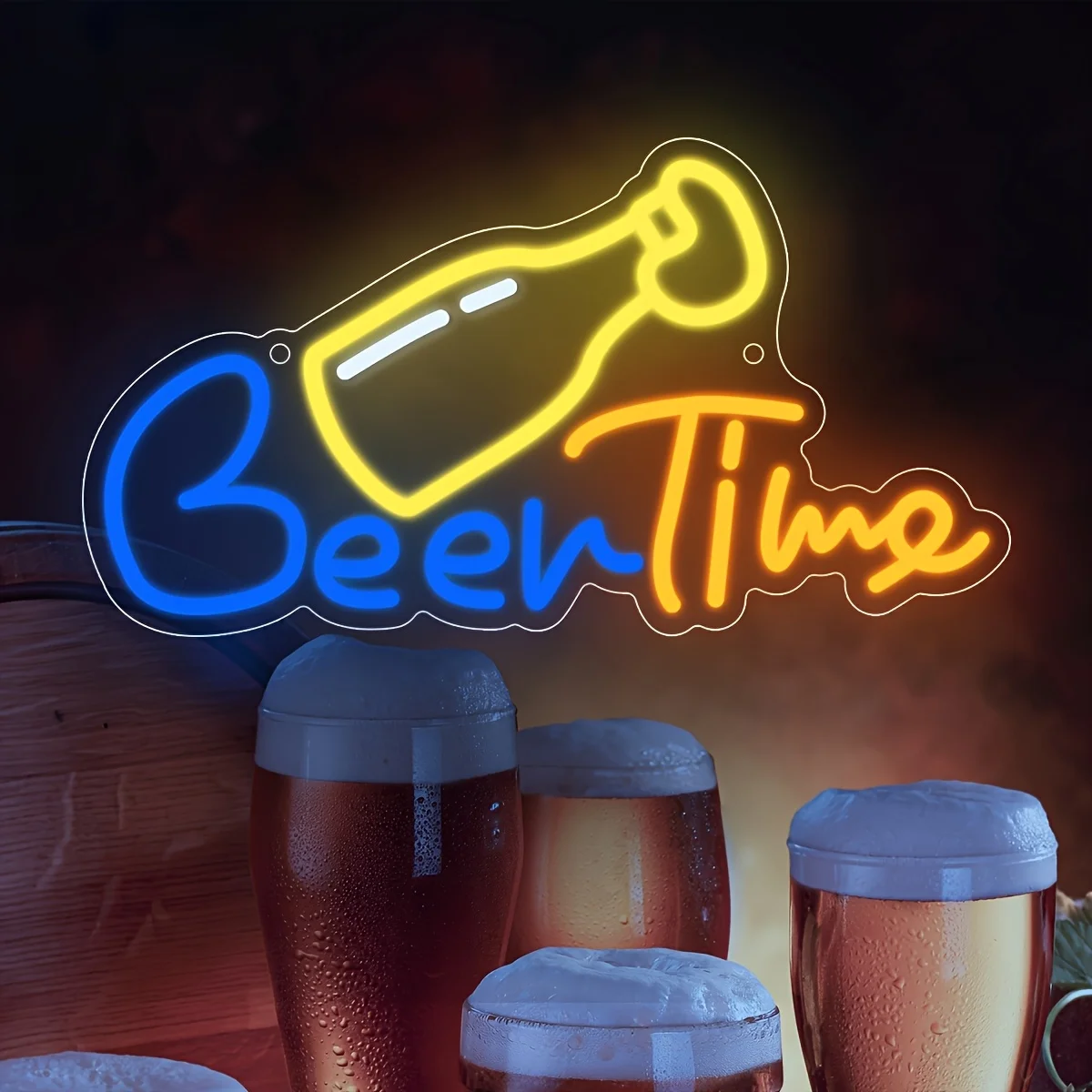 Beer Time Neon Sign LED Neon Light Sign USB Dimbaar voor Business Slaapkamer Game Room Restaurant Bar Clubnight Party Decor Gift