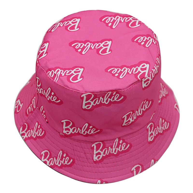 Barbie Women Sun Hat Girls Beach Travel Outdoor Fisherman Hat Classic Cartoon Pattern Print Versatile SunshadeHats Holiday Gifts