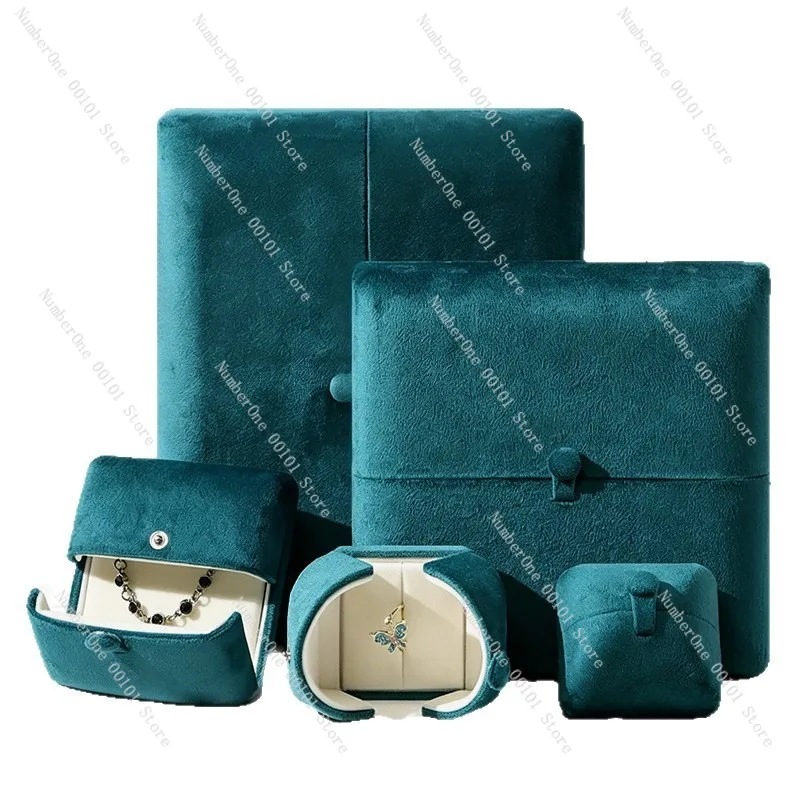 Damen-Geschenk: Samt-Schmuckbox mit Doppelöffnung, verstecktem Schnappverschluss für Ringe, Ohrringe, Anhänger, Armbänder und Halsketten – runde Herzform