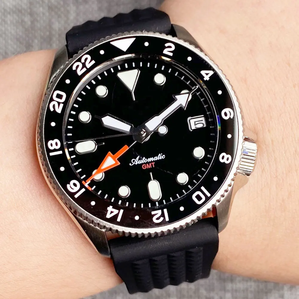 Tandorio NH34 GMT Automatic Watch 37mm Orange Dial