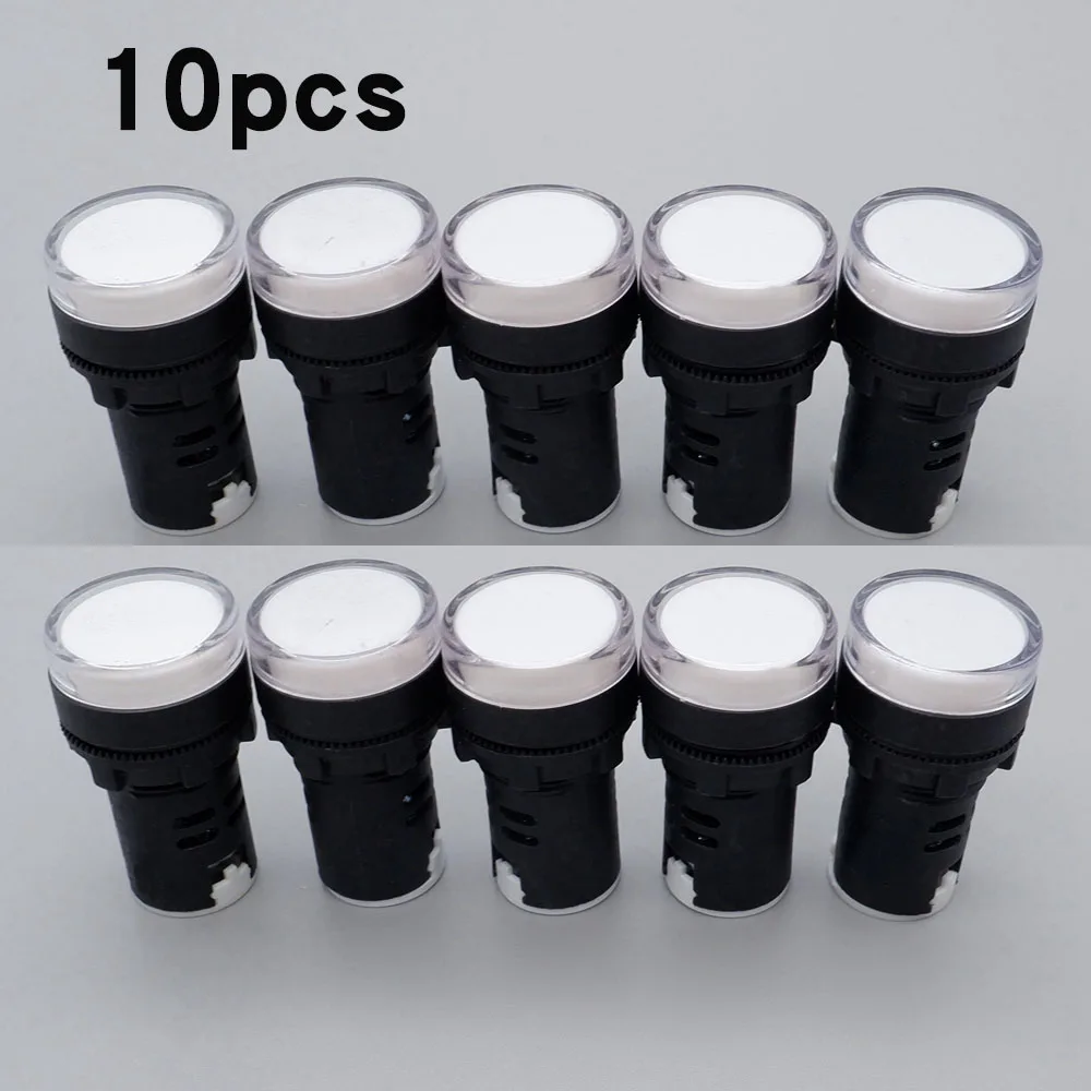 10 stks 22mm Plastic Power Signaal Lamp AD16-22DS LED Indicator Licht 12 V 24 V 220 V Rood groen Blauw Geel Wit Panel Mount