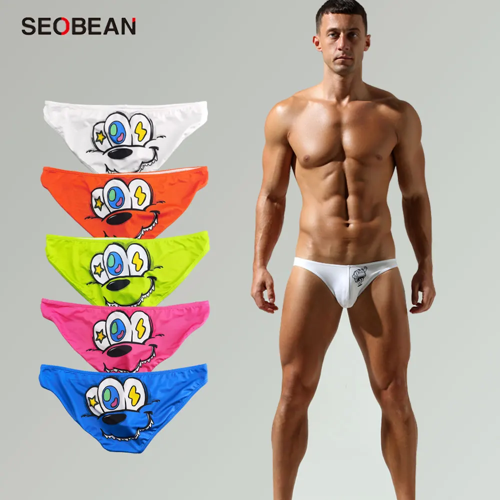 

SEOBEAN Men's Low-Rise Cartoon Briefs Underwear Multiple Colors Sexy Bikini Shorts Comfortable Underpants for Men