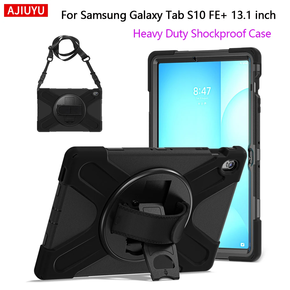 

AJIUYU Kids Shockproof Tablet Cover For Samsung Galaxy Tab S10 FE+ 13.1 Inch S10 FE Plus 2025 SM-X620 X626B Case Shoulder Strap