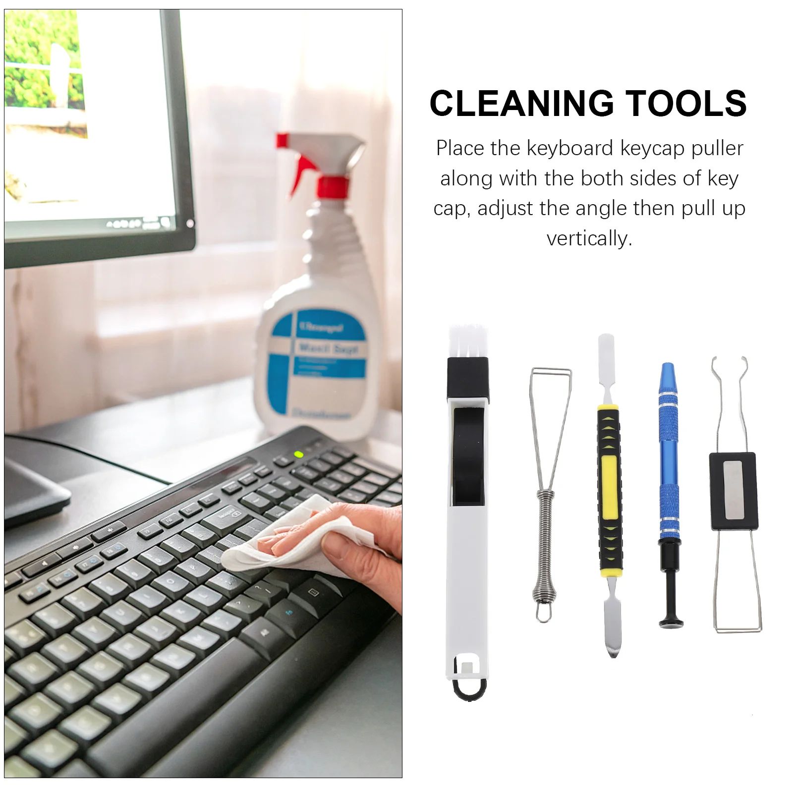 

1 set 1 Set Key Cap Puller Keyboard Keycap Remover Cleaning Brush Kit For Mechanical Keyboard Electronics Cleaning Tool Computer