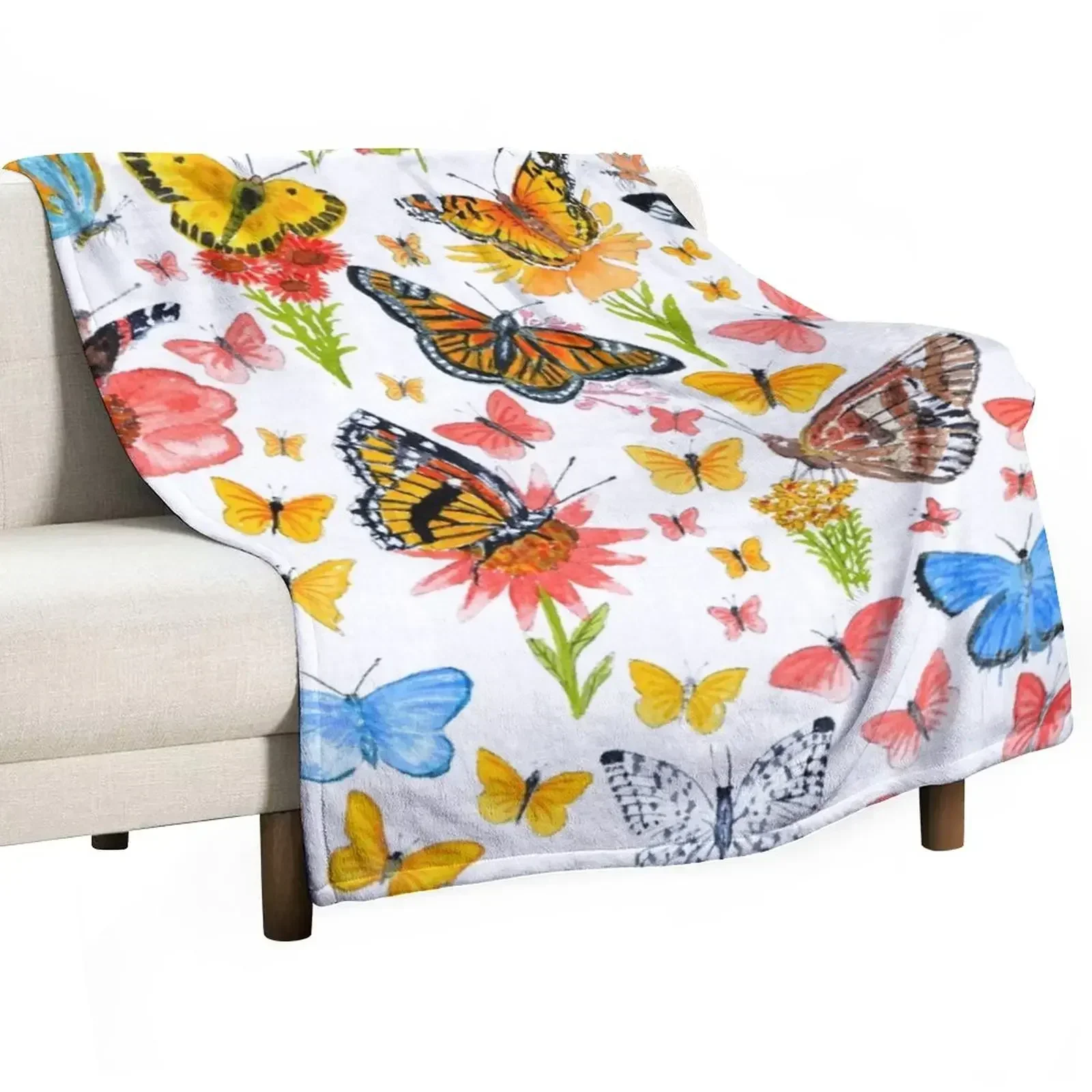 

USA Butterflies Galore! Throw Blanket Soft Beds Designers Decorative Throw Furrys Blankets