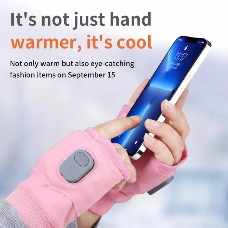 USB Electric Heated Gloves With 2000mah Battery 3 Speed Adjustable Heating Gloves Women Touch Screen Smart Heat Winter Warmer