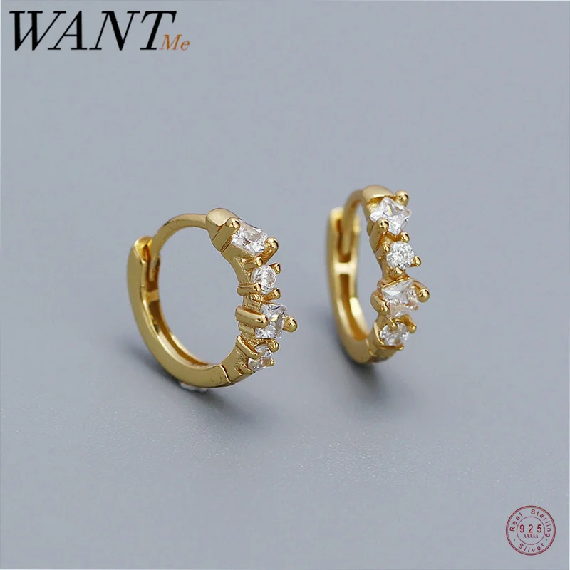 

Женские серьги-кольца WANTME из серебра 925 пробы, с фианитами