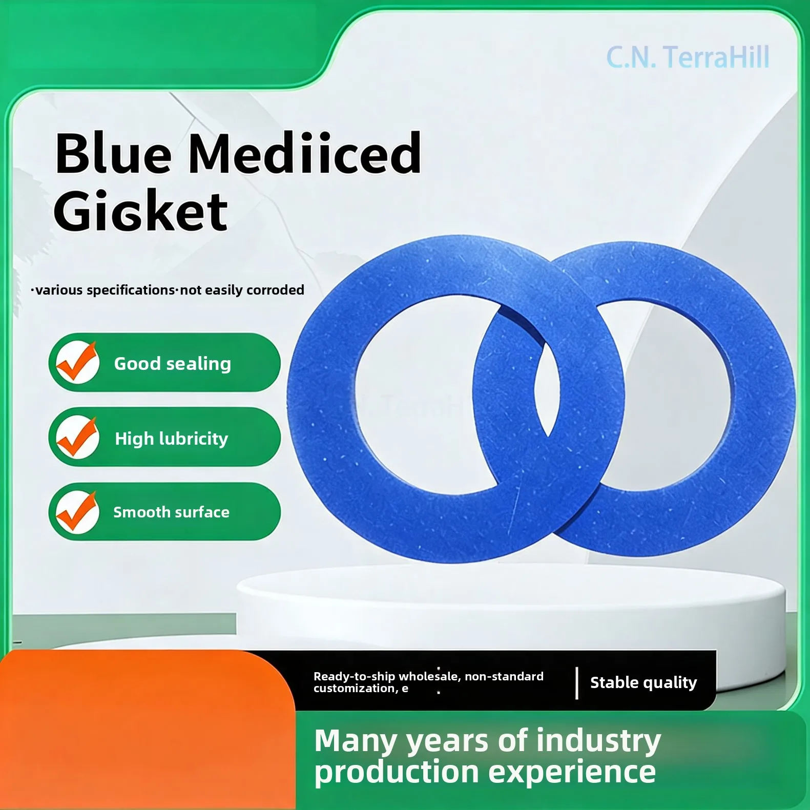 PTFE Gasket Ring O-Ring Industrial Chemical Resistant Thickened Custom Flange Seal Washer