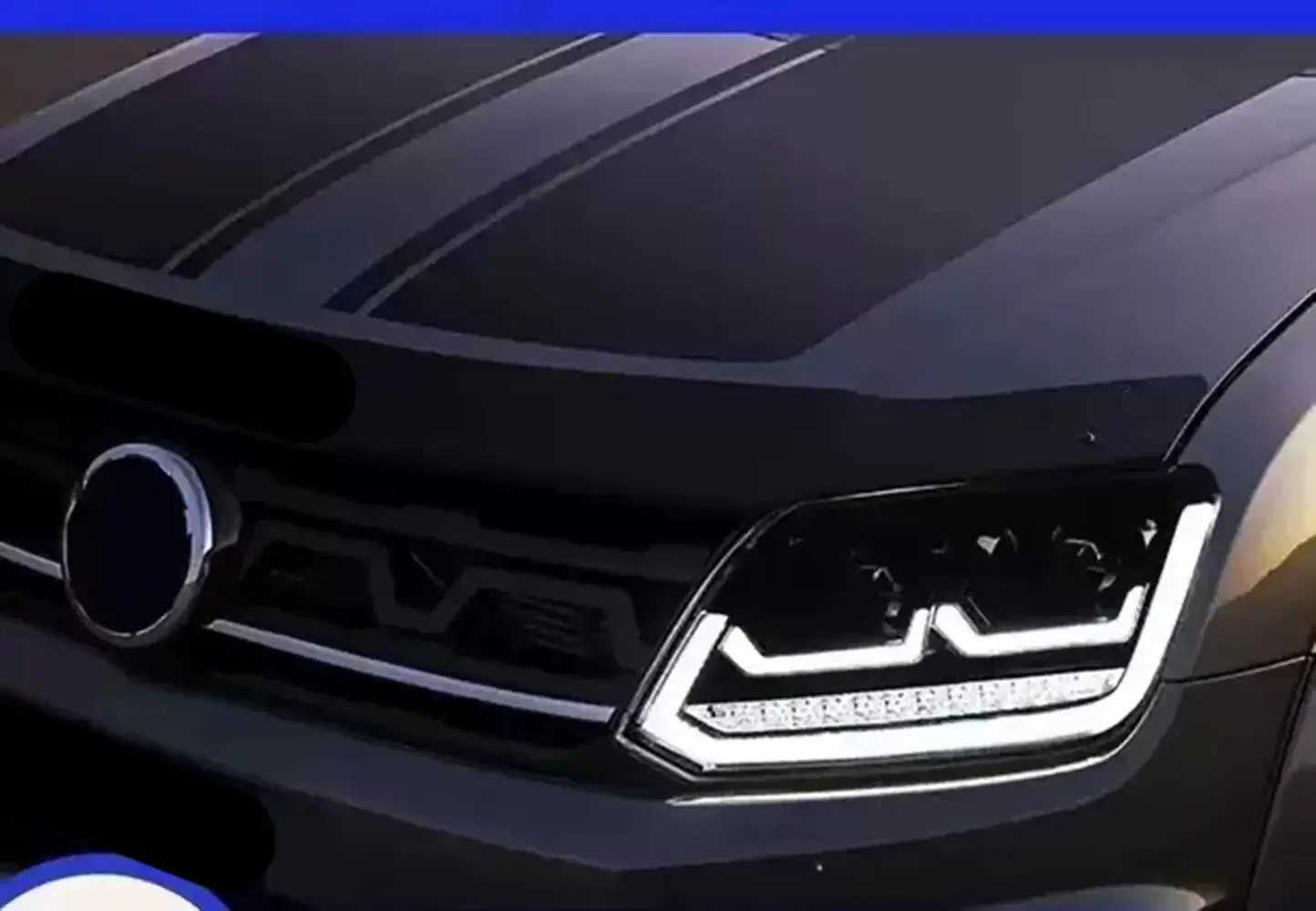 مجموعة مصابيح السيارة الأمامية لسيارة Volkswagen vw AMAROK مصباح الرأس LED ضوء النهار الجري DRL