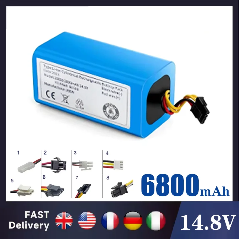 4S1P 14.8V 6800mAh H18650CH R30 R35 Li-ion Battery Pack for XIAOMI MIJIA Mi Robot Vacuum Mop Essential G1 MJSTG1 SKV4136GL