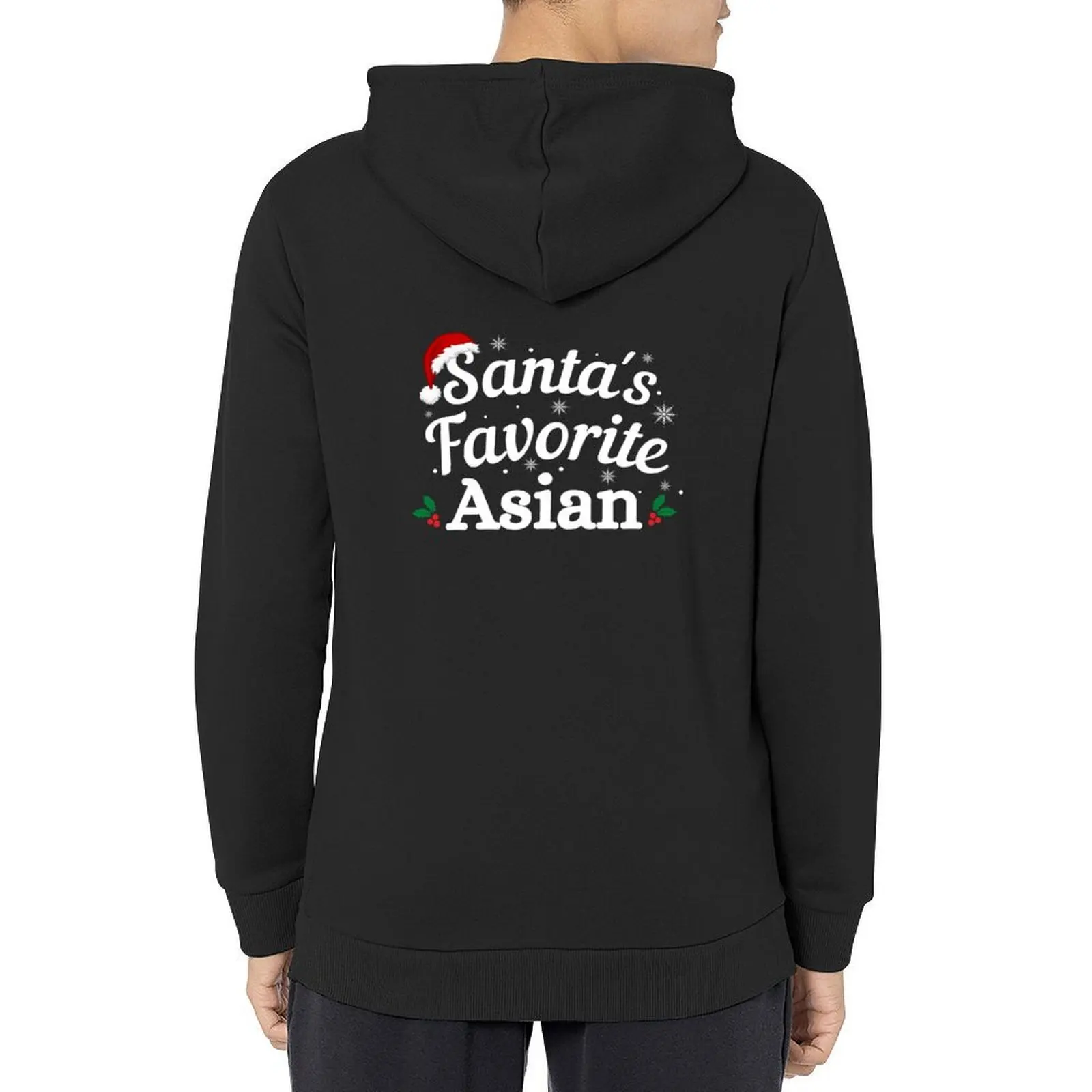 

Santas Favorite Asian (White text) - Asia Christmas - Merry Christmas with Santa Hat Hoodie autumn jacket men tracksuit