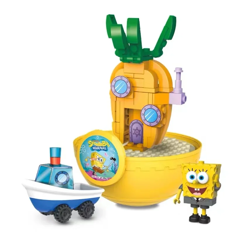 Spongebob Squarepants Toy Set Pai Big Star Octopus Brother Crab Boss Twisted Egg Crab Fort Assembly Building Blocks Child Toy