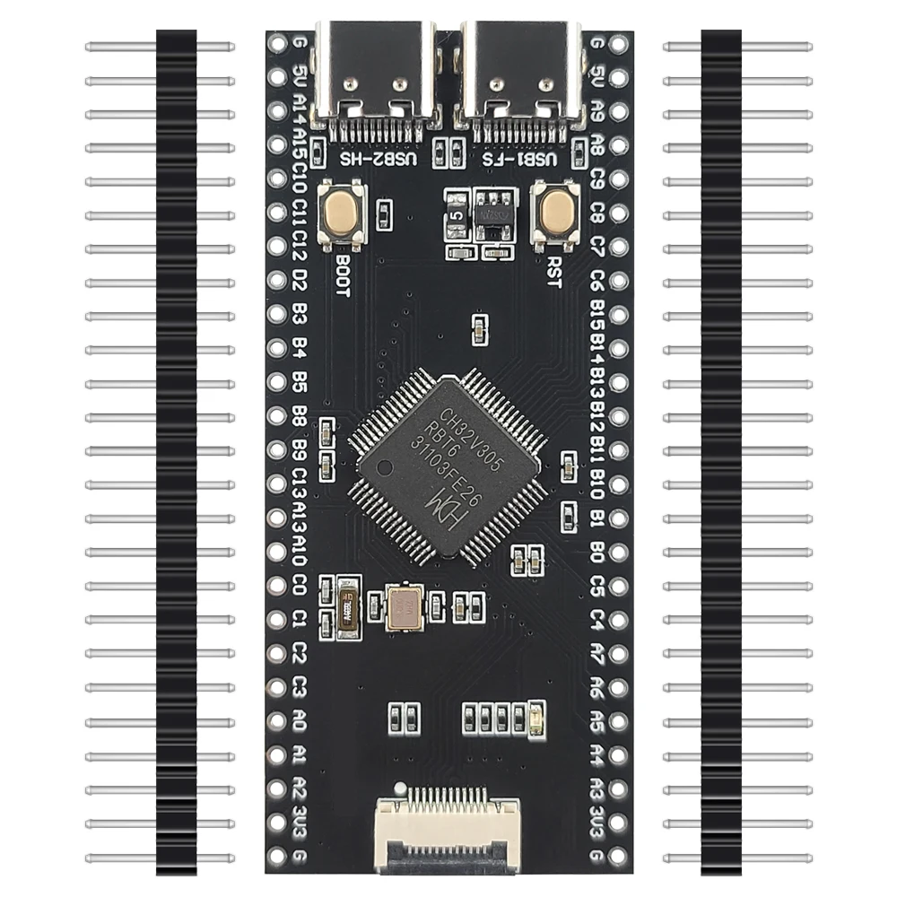 CH32V305 Development Board 12PIN Minimum System 8MHz Core Board RISC-V Open Source Dual TYPE-C FPC CH32V305RBT6