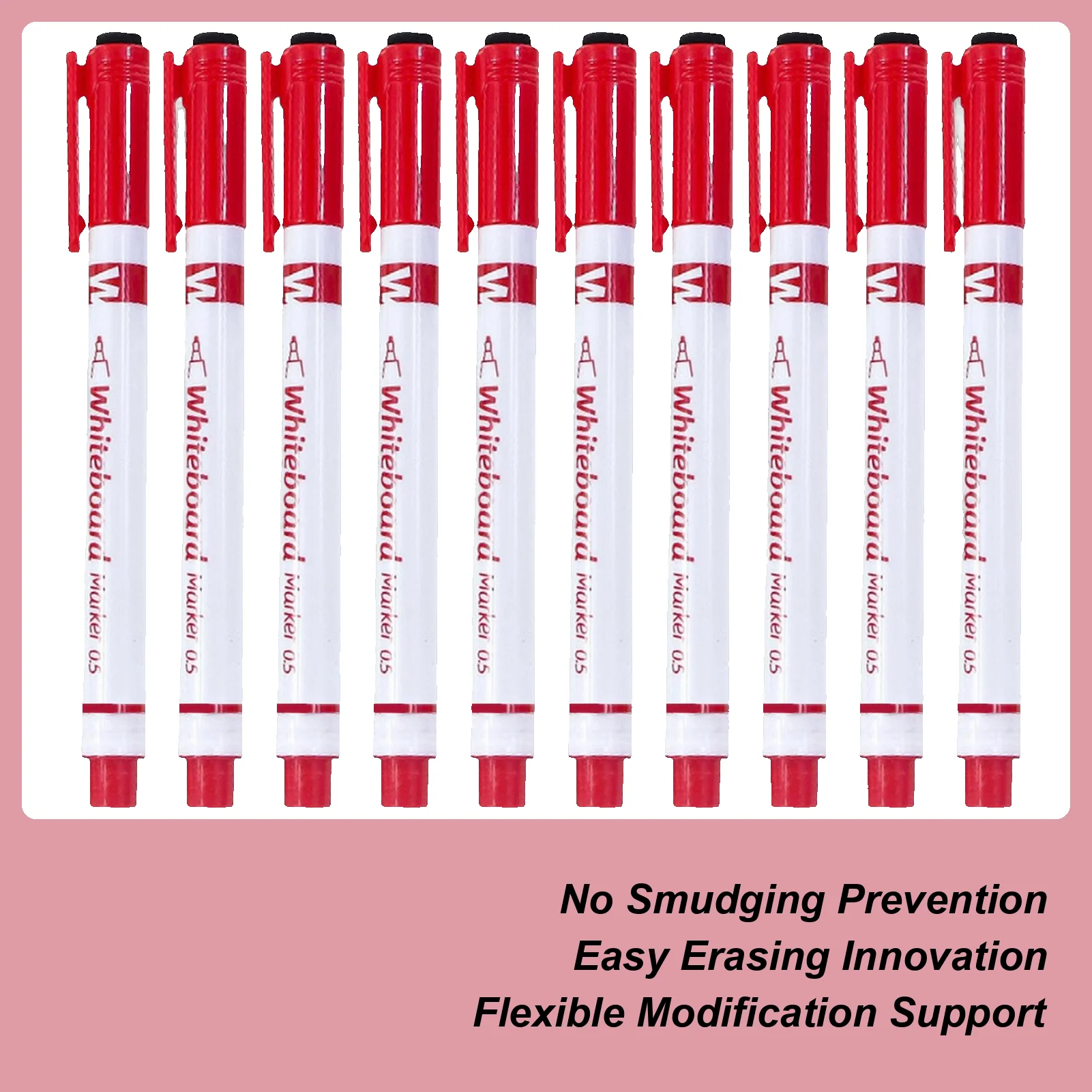 

Dry Erase Marker 10 Pieces Writing Pen With Eraser 0.5mm Fine Tip Marker Set For Teacher Classroom Whiteboard Calendar School